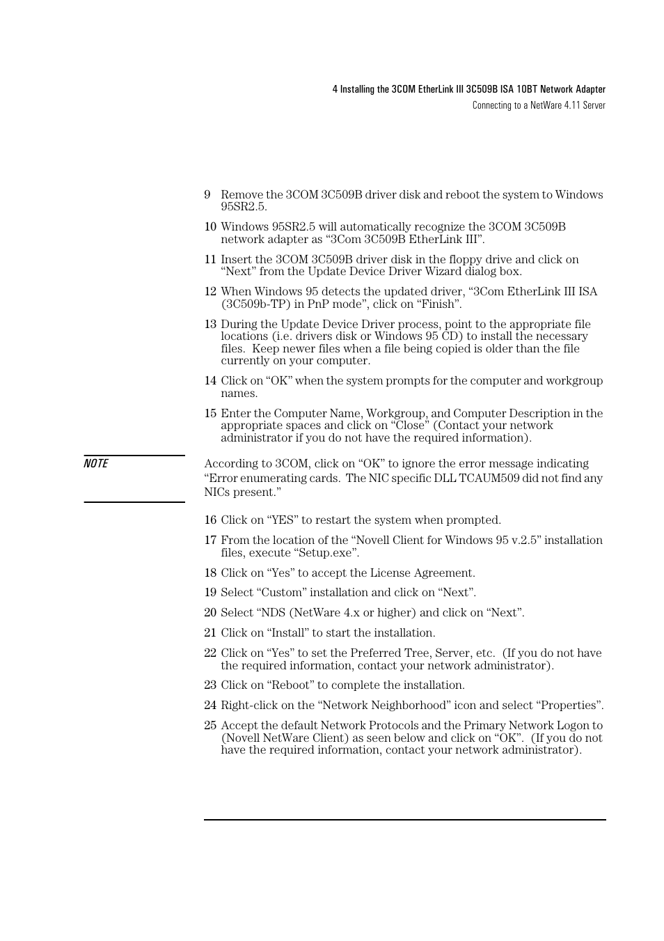 HP 3C509B ISA User Manual | Page 13 / 39