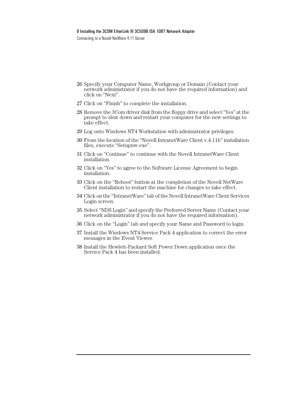 HP 3C509B ISA User Manual | Page 26 / 39