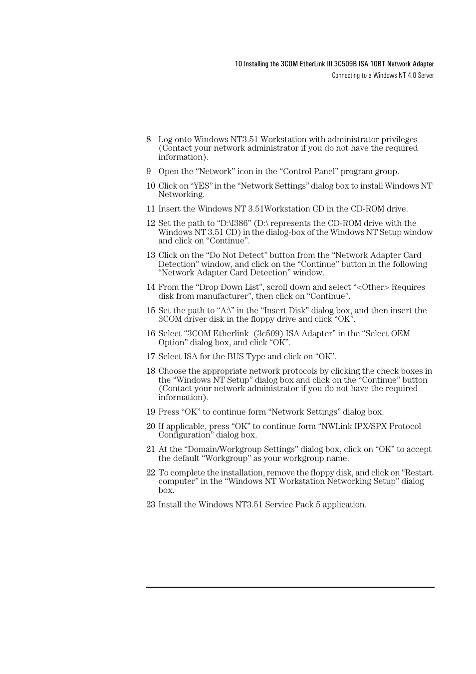 HP 3C509B ISA User Manual | Page 30 / 39
