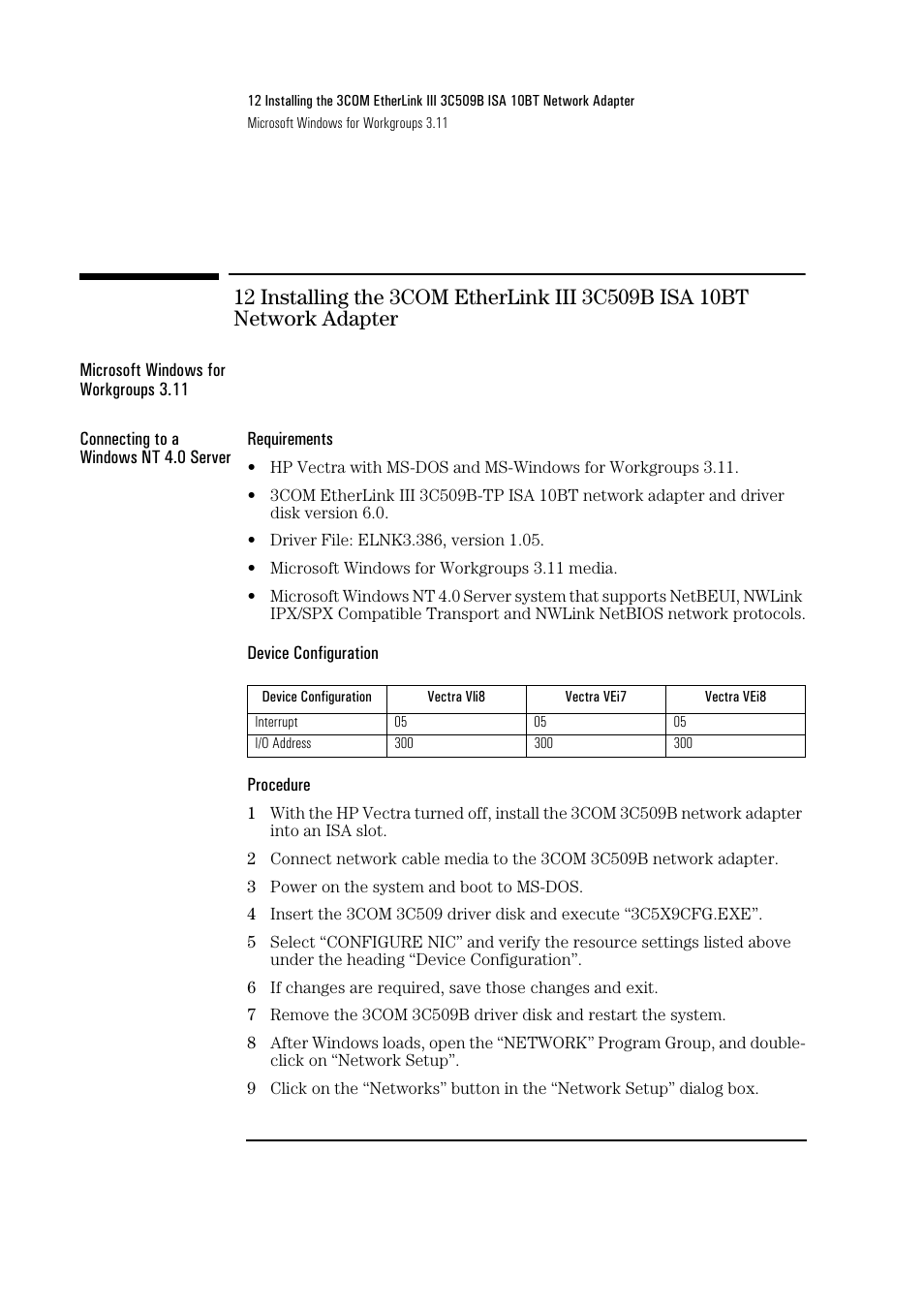 HP 3C509B ISA User Manual | Page 34 / 39