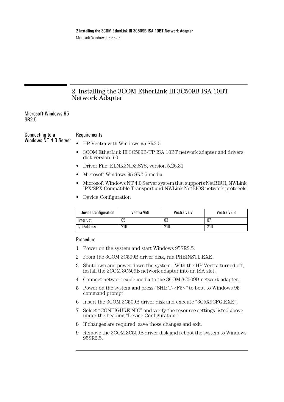 HP 3C509B ISA User Manual | Page 7 / 39