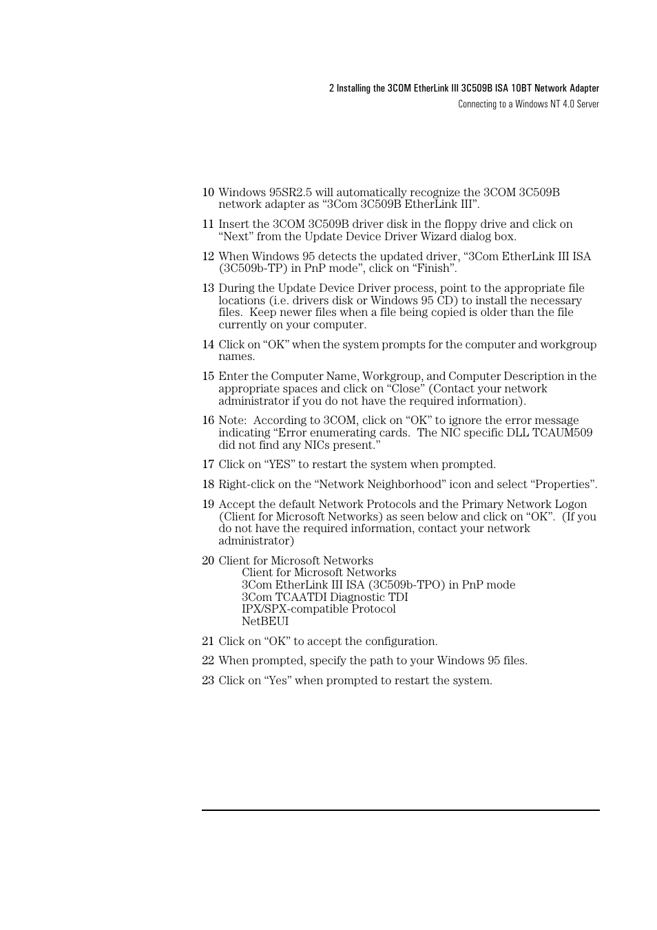 HP 3C509B ISA User Manual | Page 8 / 39