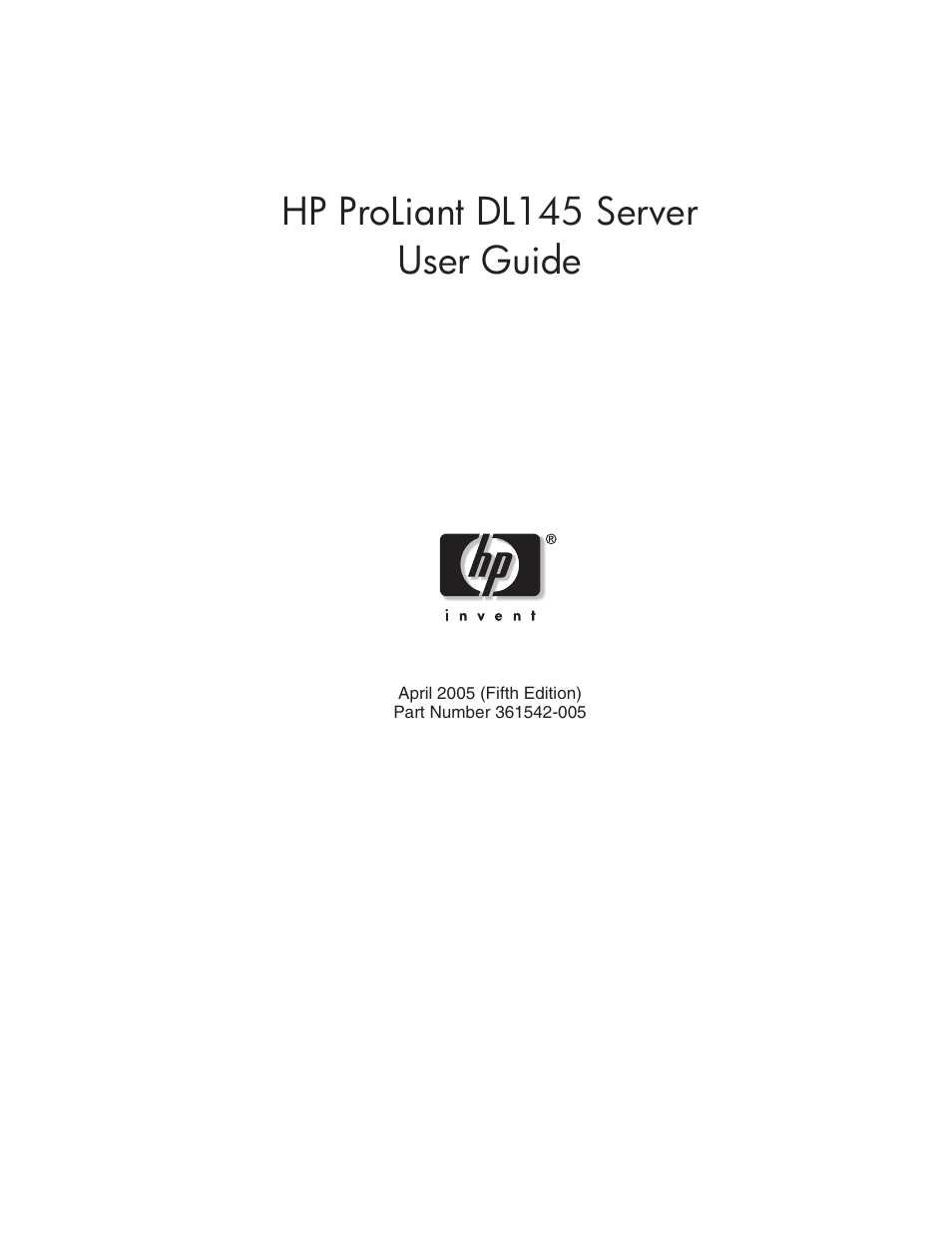 HP ProLiant DL145 User Manual | 105 pages