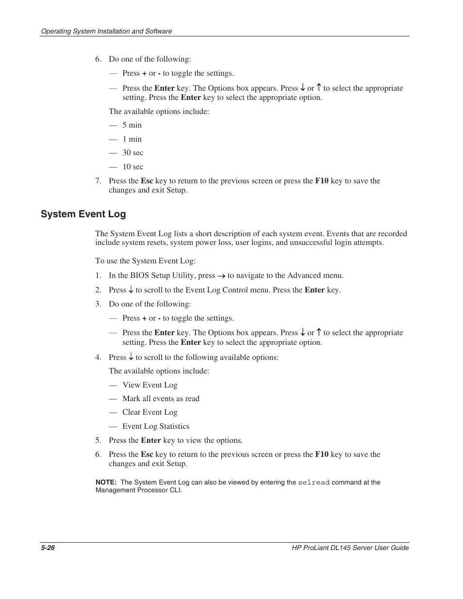 System event log, System event log -26 | HP ProLiant DL145 User Manual | Page 81 / 105