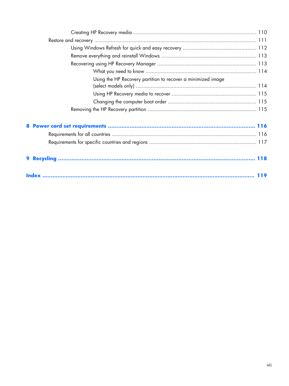 HP DV6 User Manual | Page 7 / 130