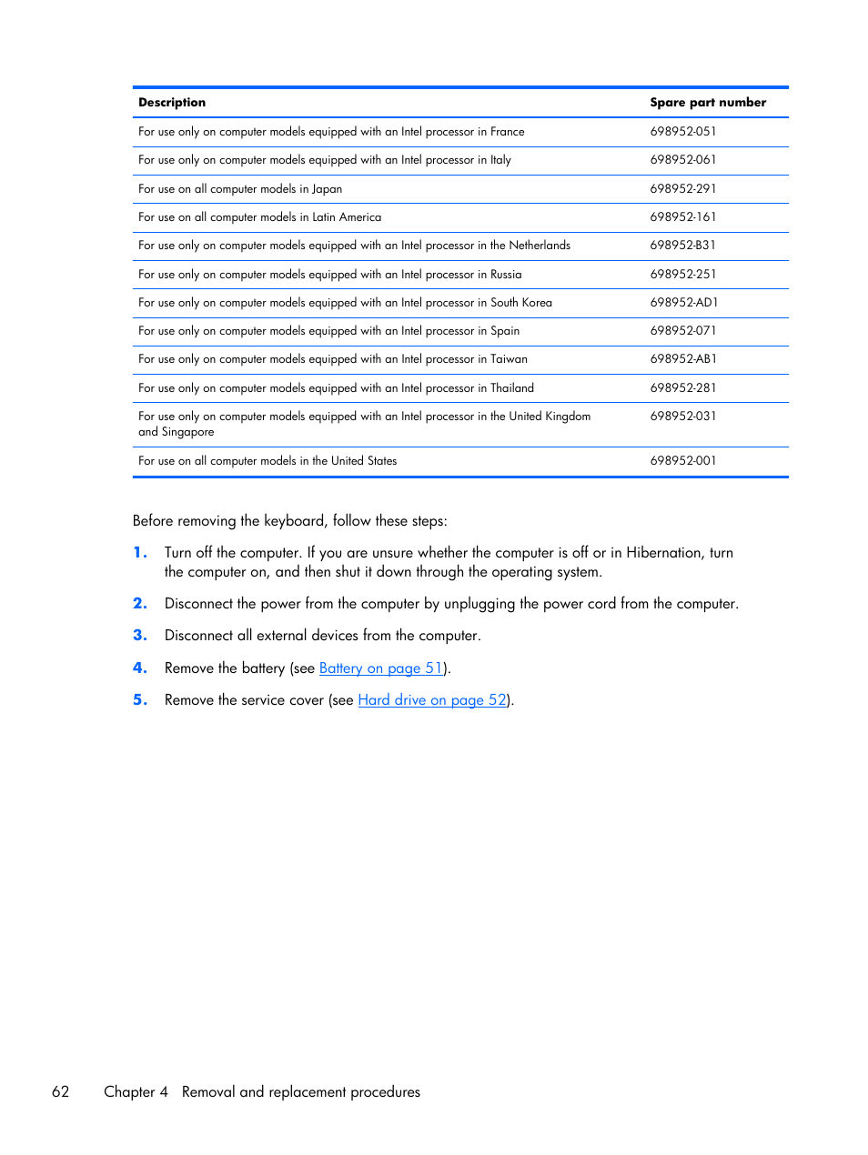 HP DV6 User Manual | Page 70 / 130