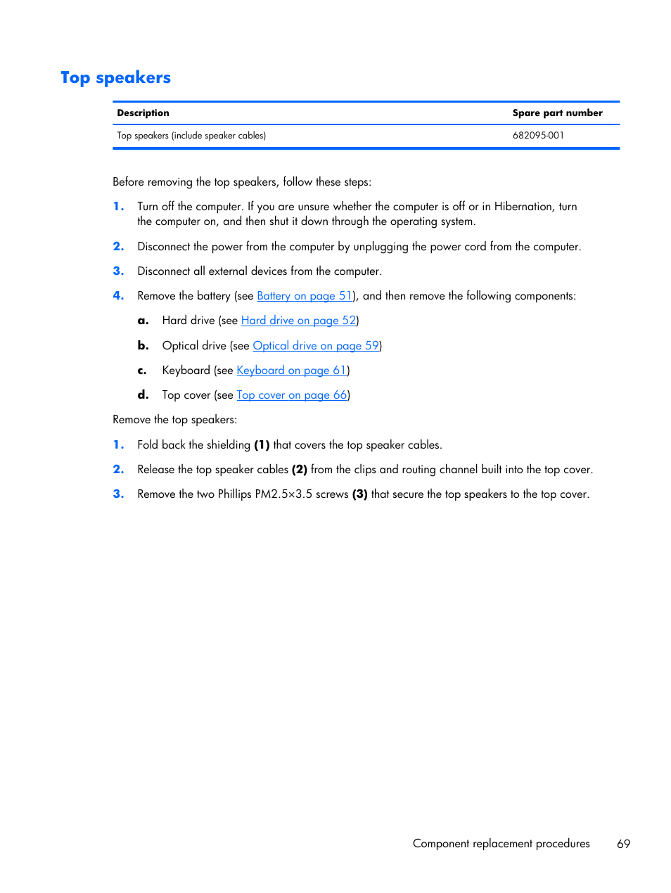 Top speakers | HP DV6 User Manual | Page 77 / 130