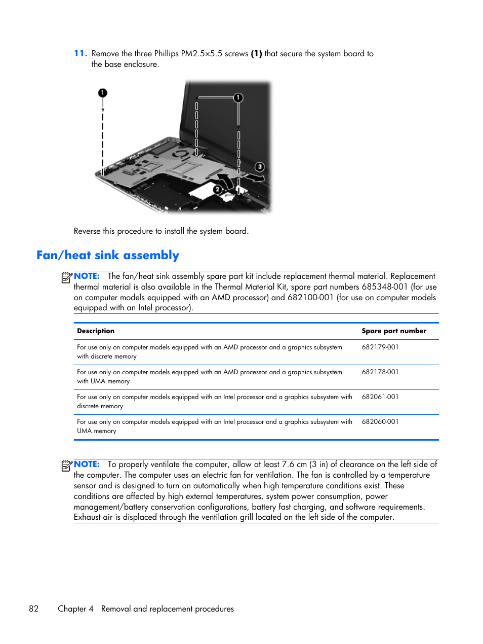 Fan/heat sink assembly | HP DV6 User Manual | Page 90 / 130