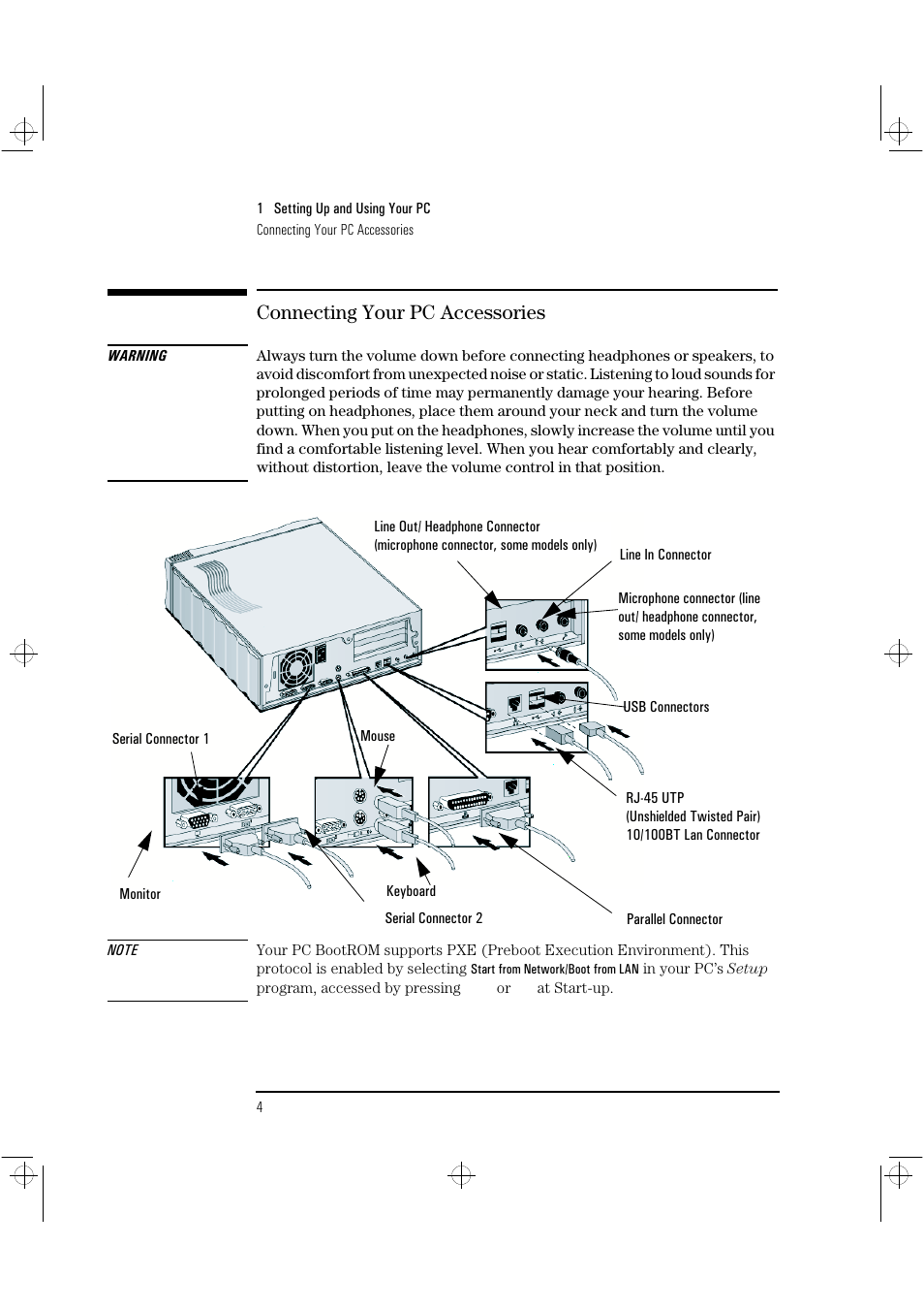 Connecting your pc accessories | HP NetVectra N20 User Manual | Page 10 / 38