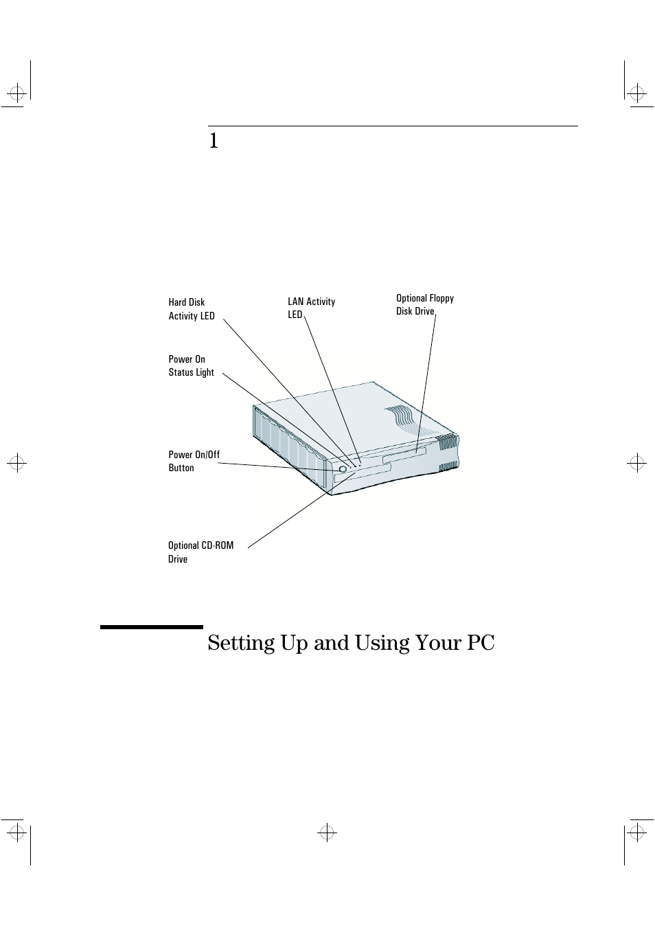 1setting up and using your pc | HP NetVectra N20 User Manual | Page 7 / 38