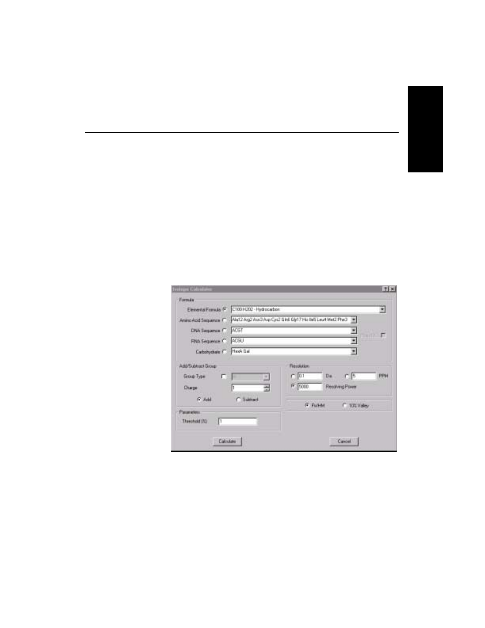 2 using the isotope calculator, Using the isotope calculator, Section 6.2, using the isotope calculator | HP Data Explorer 4 Series User Manual | Page 283 / 447