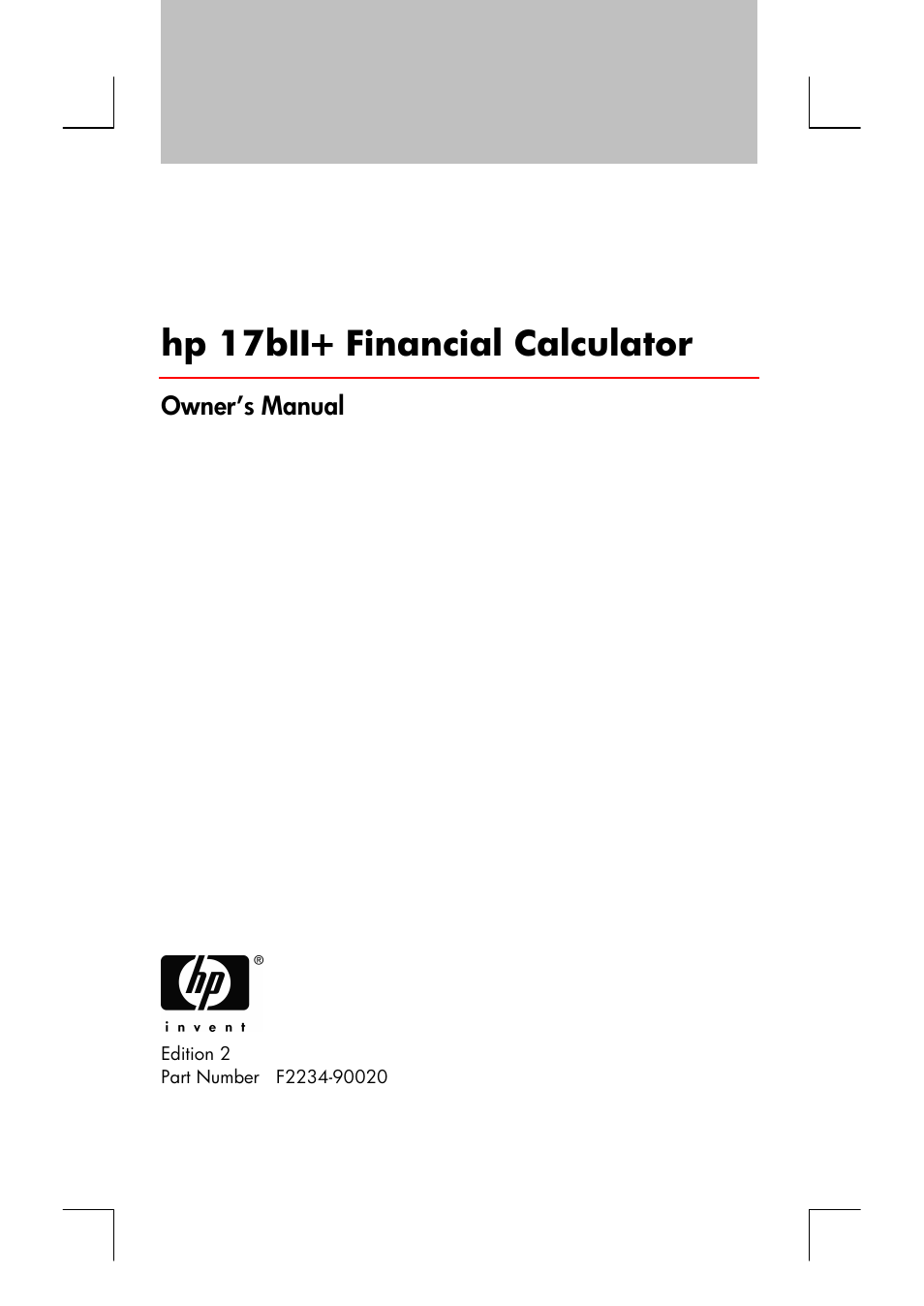 HP 17bII+ User Manual | 310 pages
