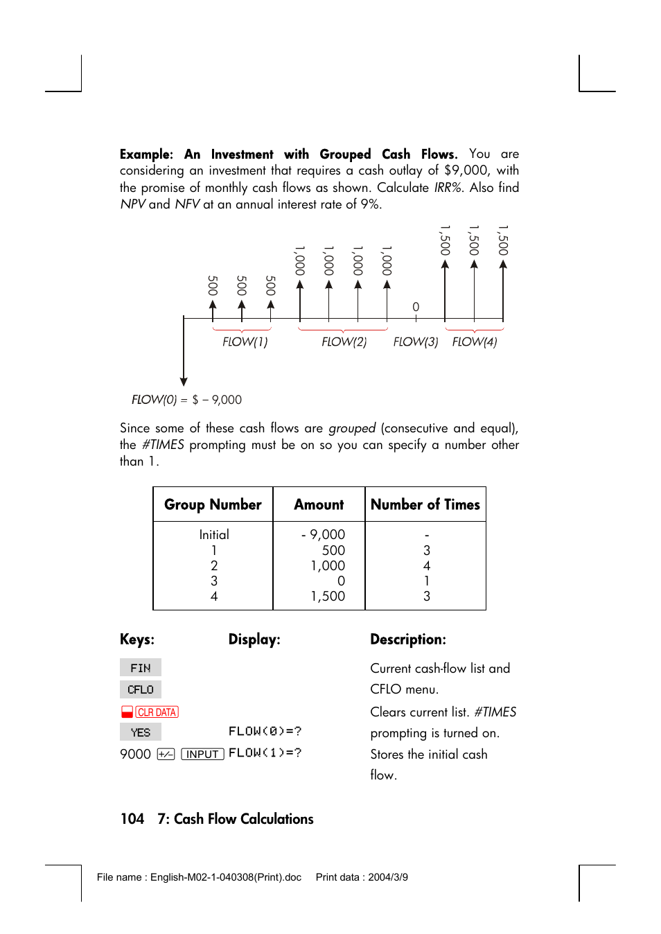 HP 17bII+ User Manual | Page 104 / 310