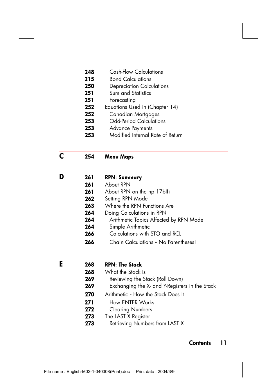 HP 17bII+ User Manual | Page 11 / 310