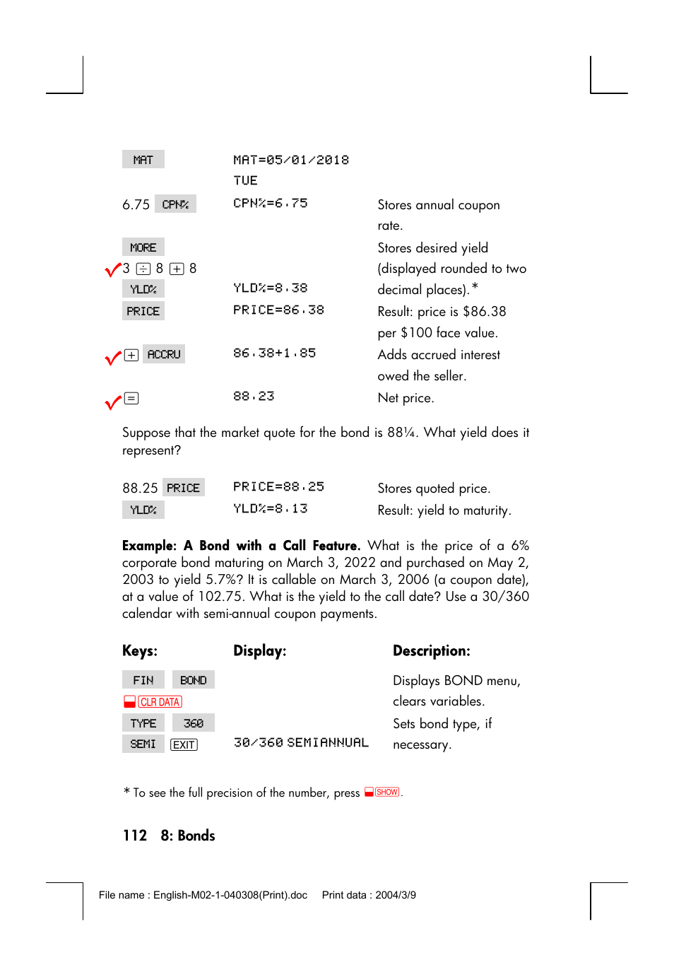 Vv v | HP 17bII+ User Manual | Page 112 / 310