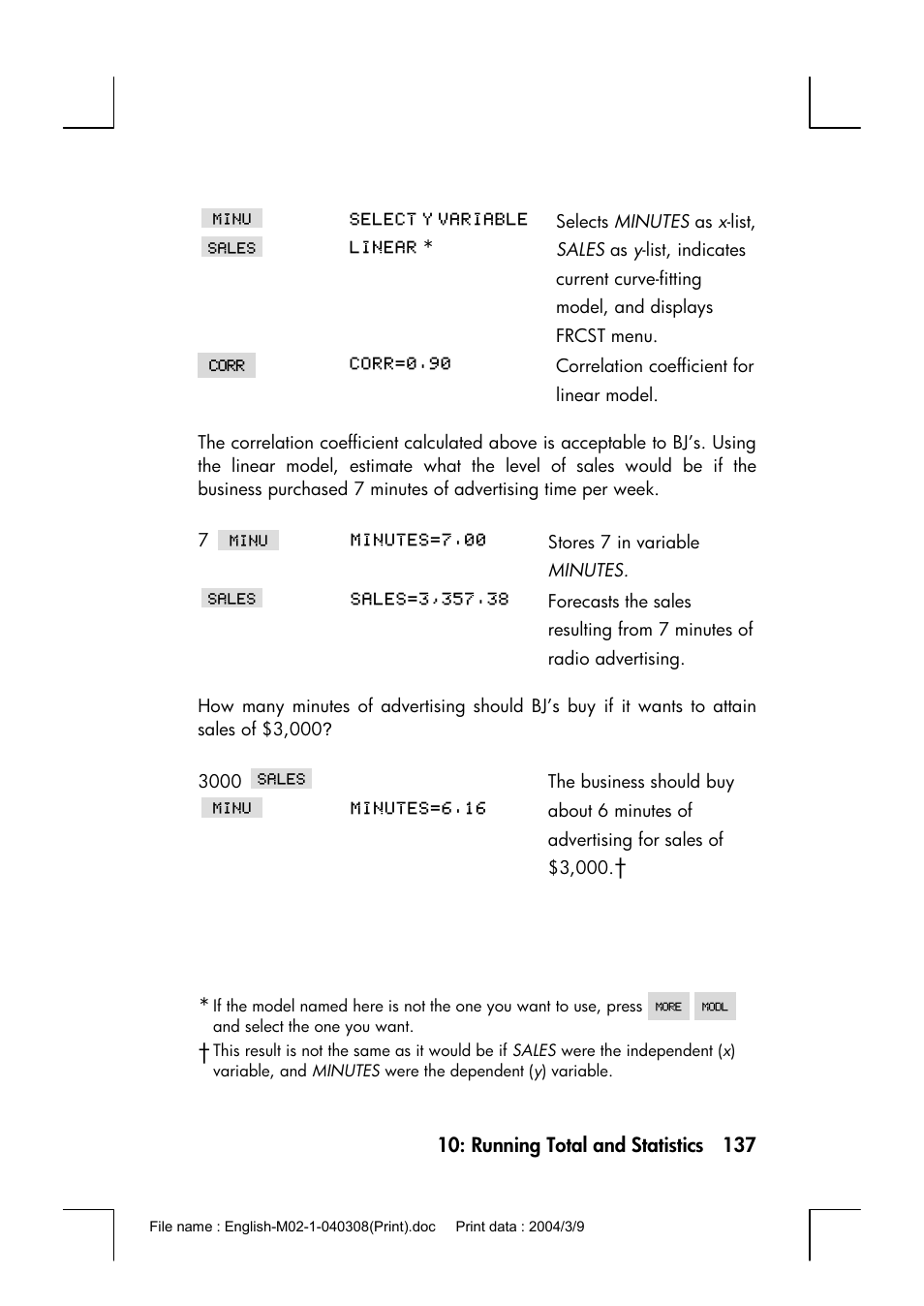 HP 17bII+ User Manual | Page 137 / 310