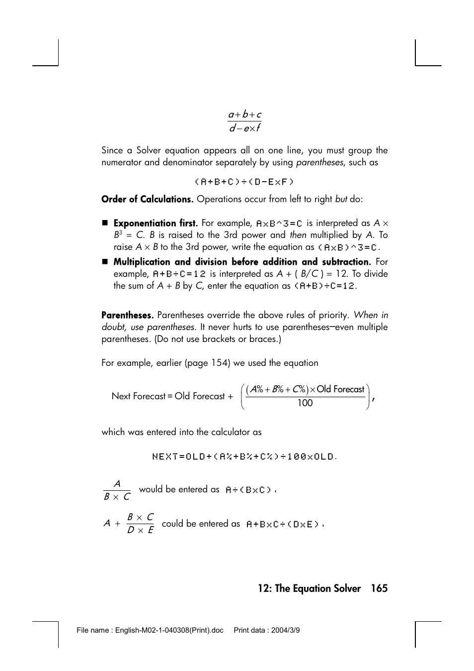 HP 17bII+ User Manual | Page 165 / 310