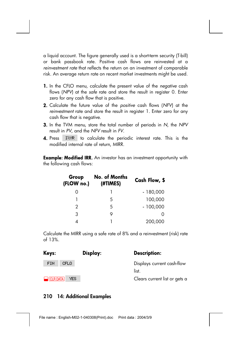 HP 17bII+ User Manual | Page 210 / 310