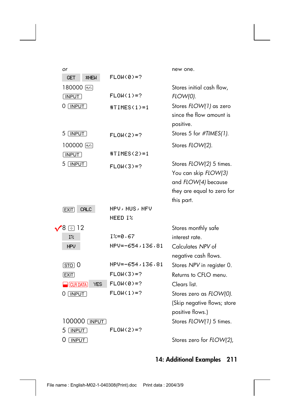 HP 17bII+ User Manual | Page 211 / 310