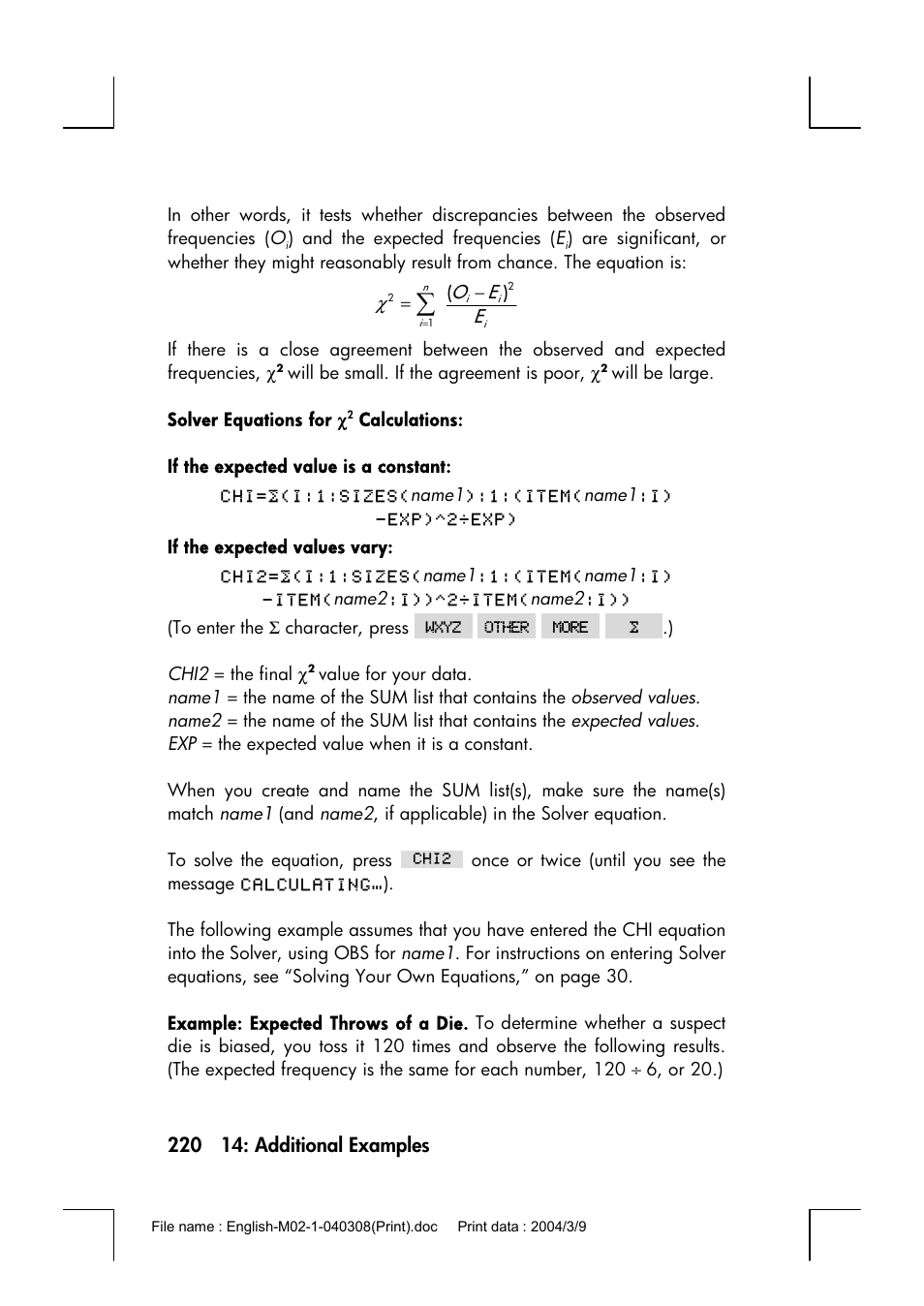 HP 17bII+ User Manual | Page 220 / 310