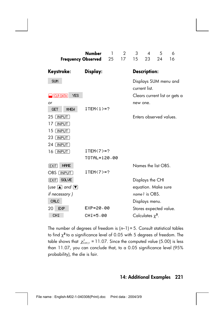 HP 17bII+ User Manual | Page 221 / 310