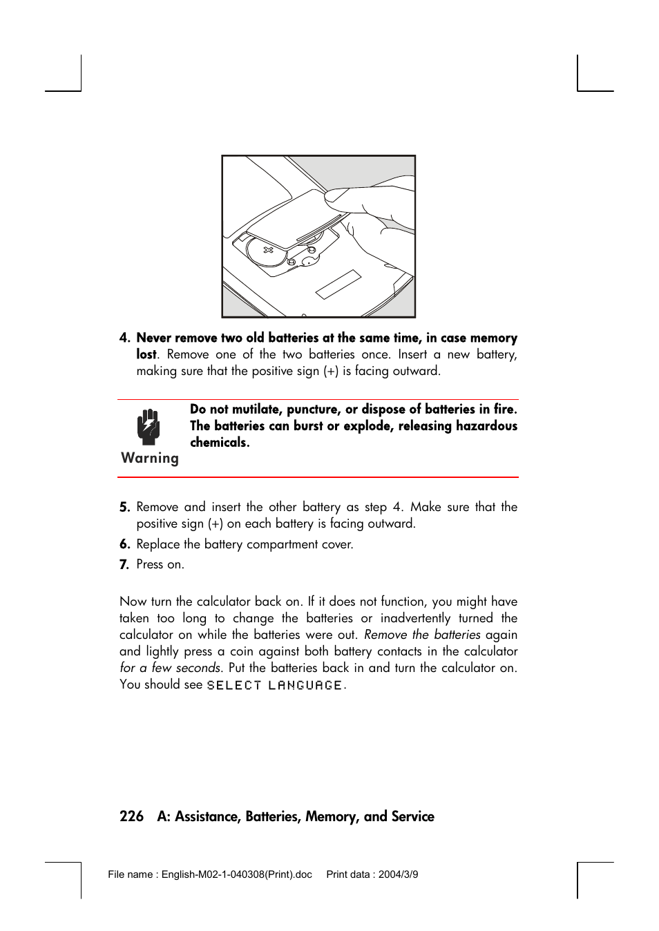 HP 17bII+ User Manual | Page 226 / 310