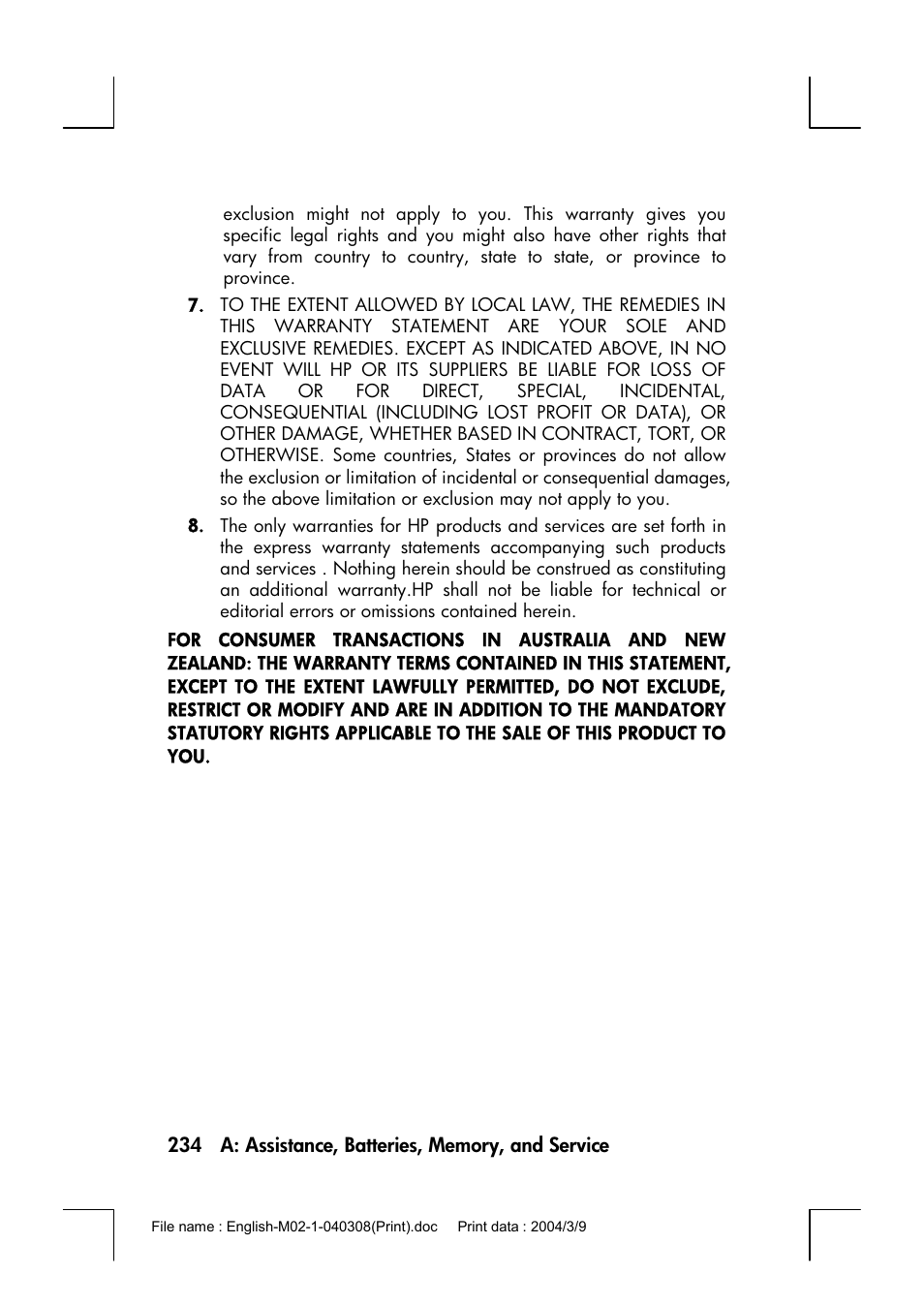 HP 17bII+ User Manual | Page 234 / 310