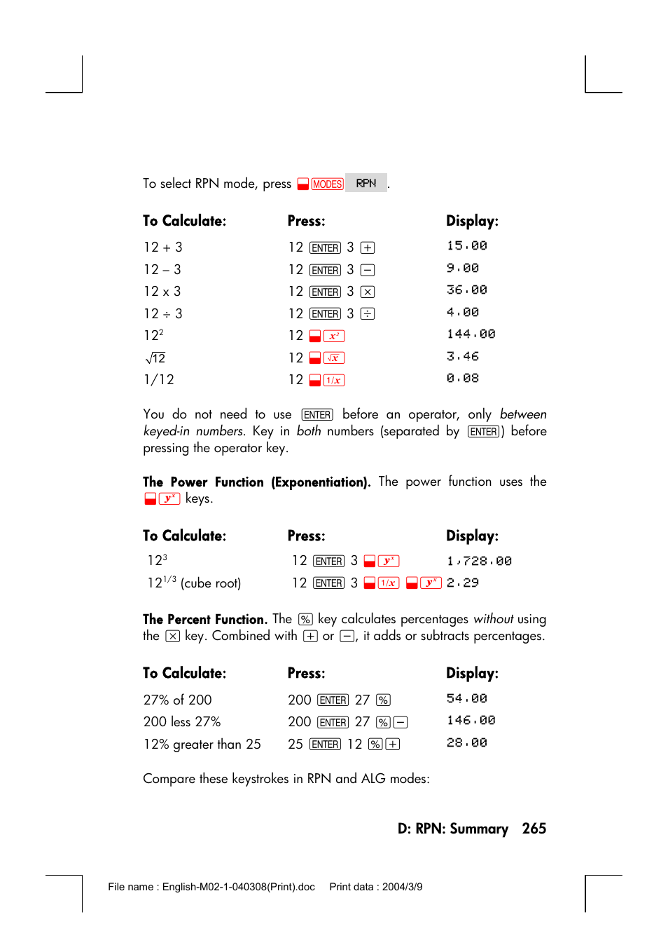 HP 17bII+ User Manual | Page 265 / 310