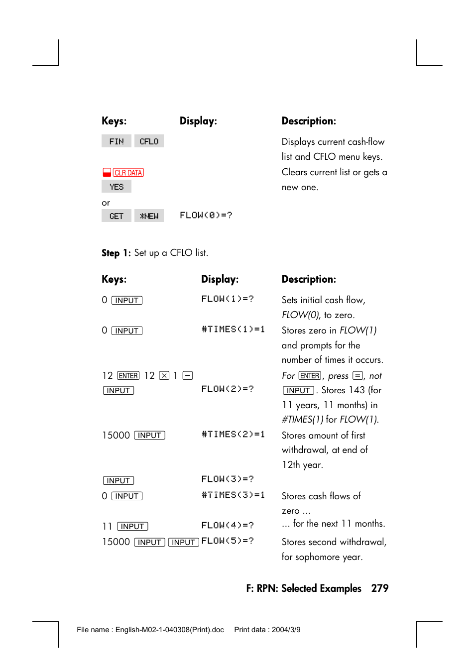 HP 17bII+ User Manual | Page 279 / 310
