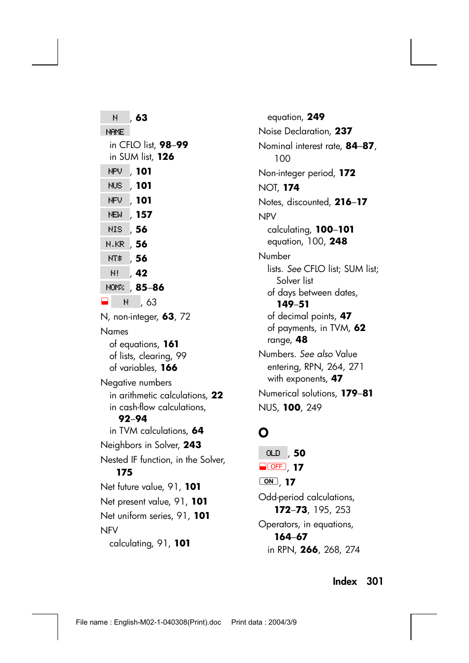 HP 17bII+ User Manual | Page 301 / 310