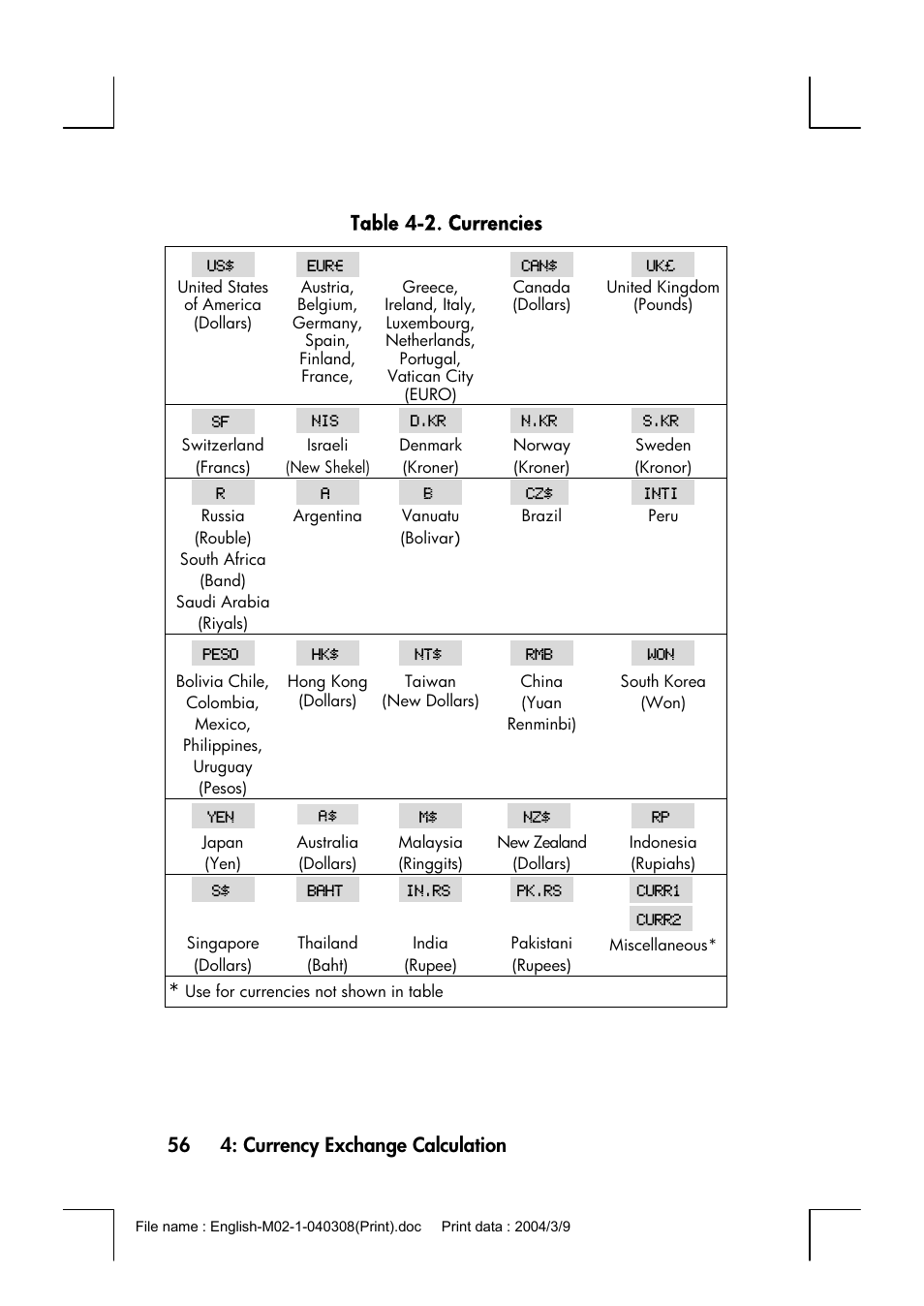 HP 17bII+ User Manual | Page 56 / 310