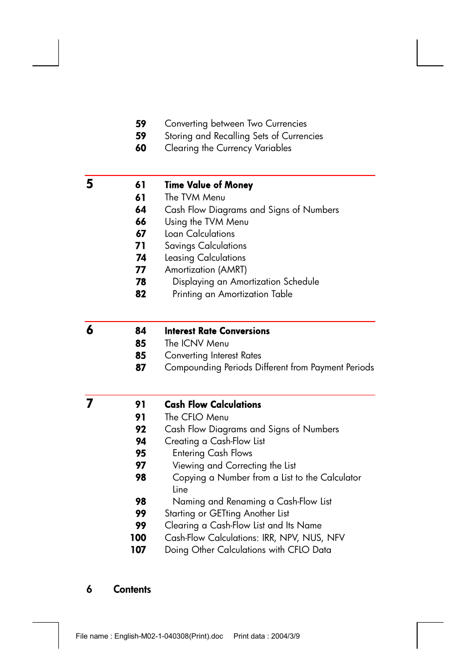 HP 17bII+ User Manual | Page 6 / 310