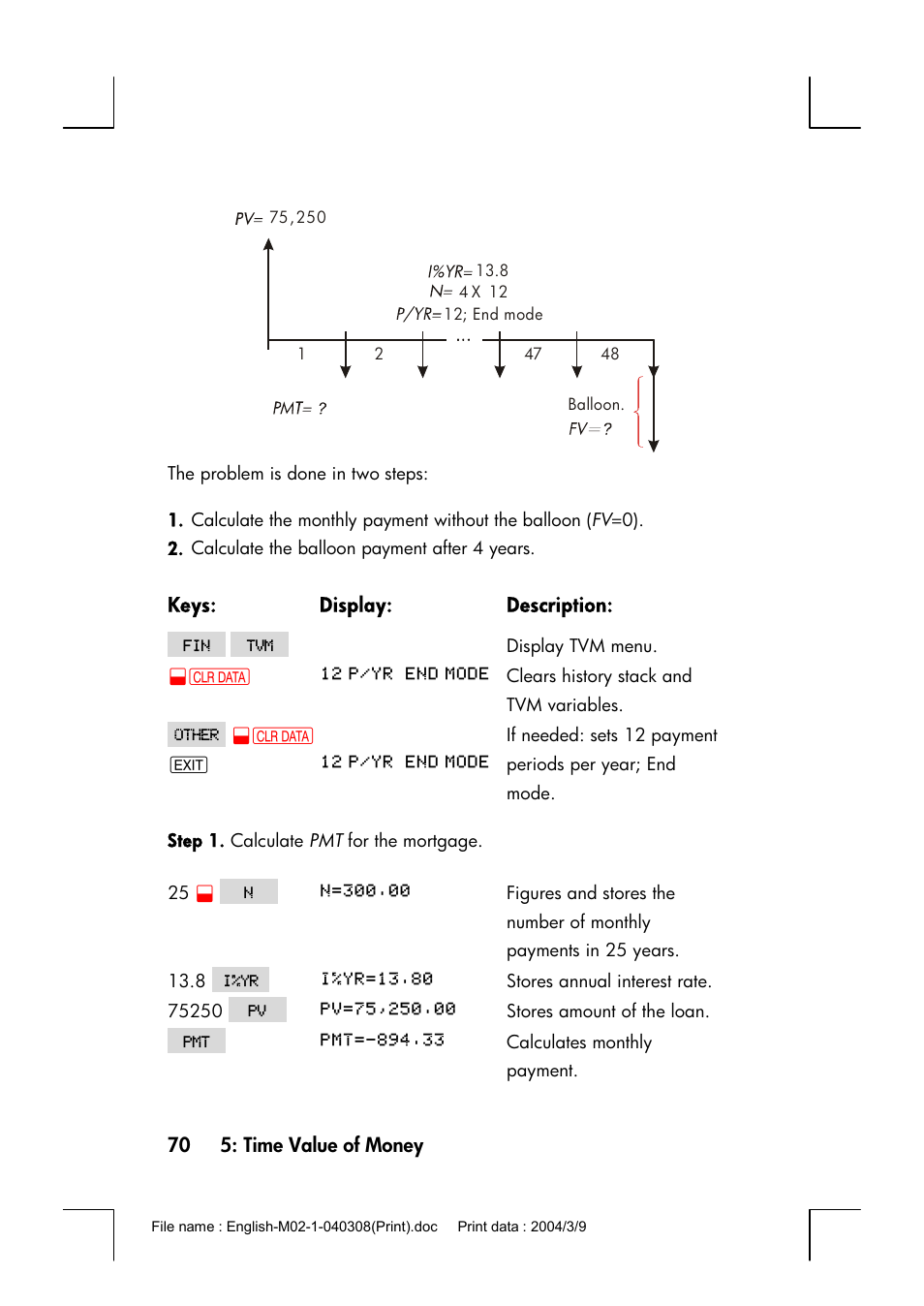 HP 17bII+ User Manual | Page 70 / 310