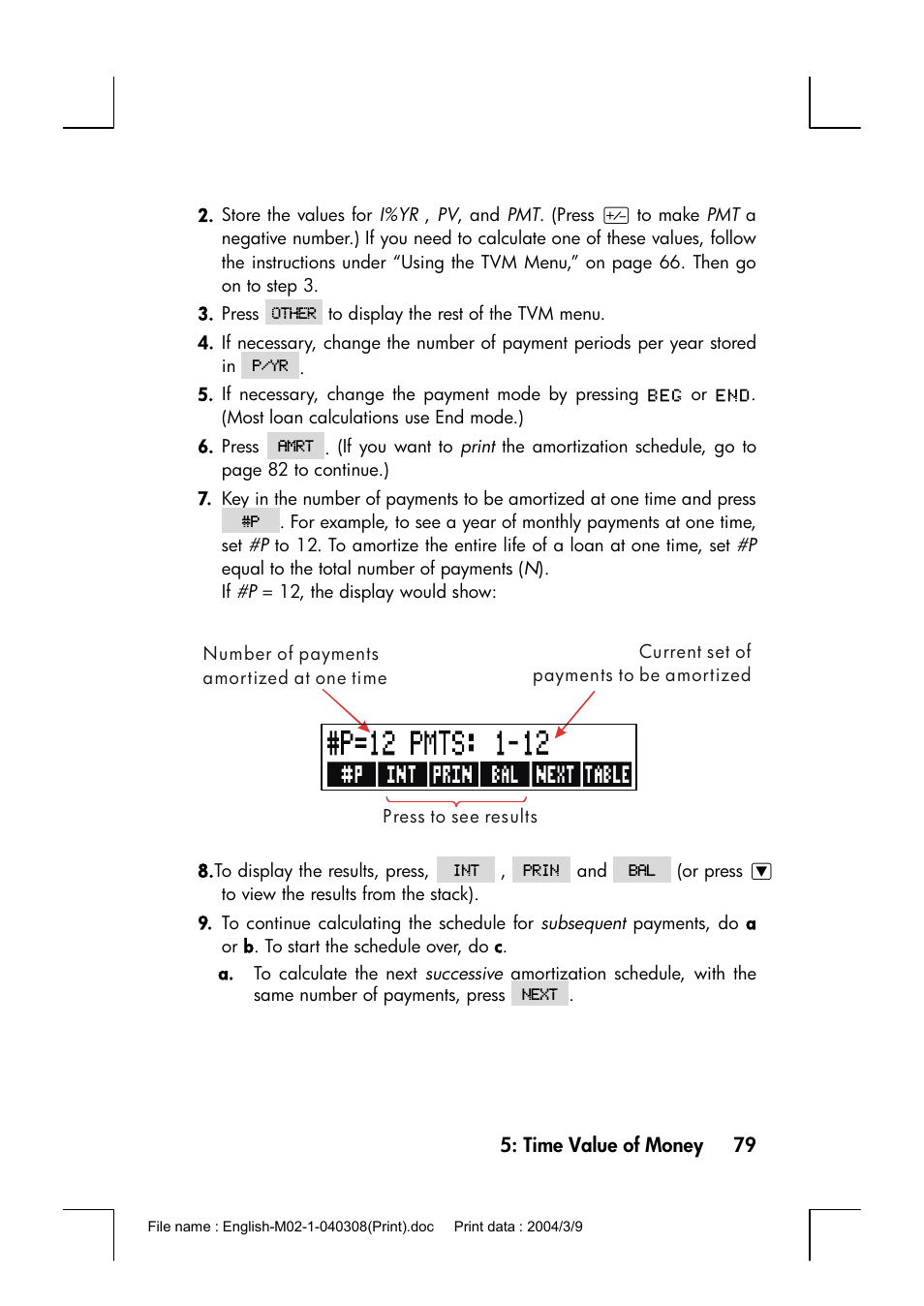 HP 17bII+ User Manual | Page 79 / 310
