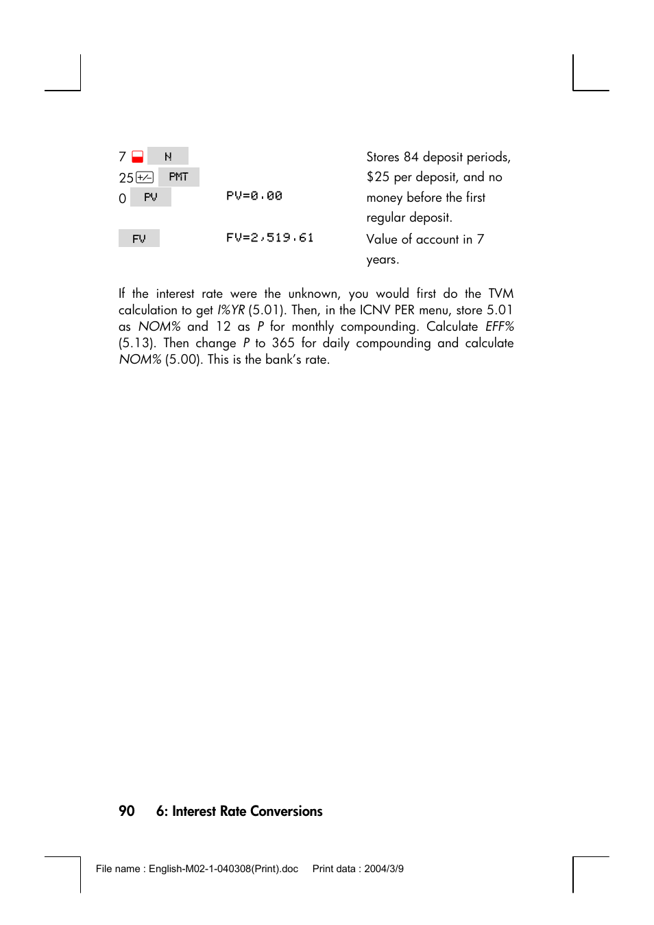 HP 17bII+ User Manual | Page 90 / 310