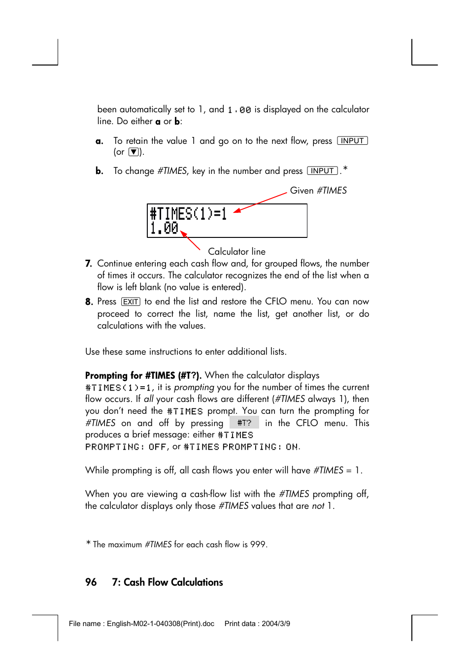 HP 17bII+ User Manual | Page 96 / 310