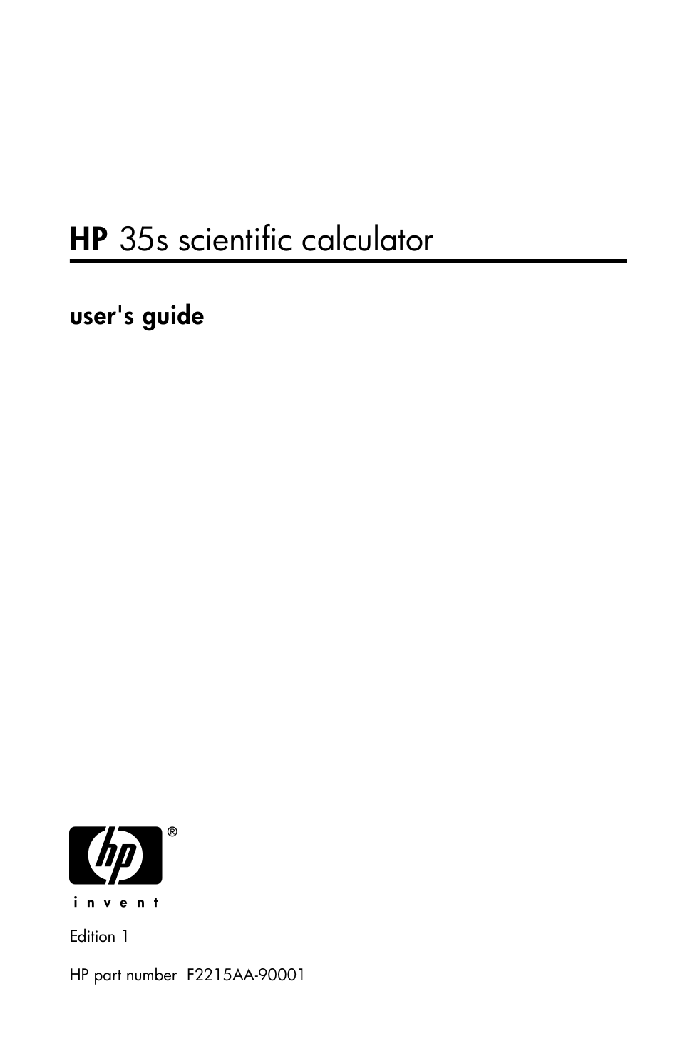 HP 35s Scientific Calculator User Manual | 382 pages