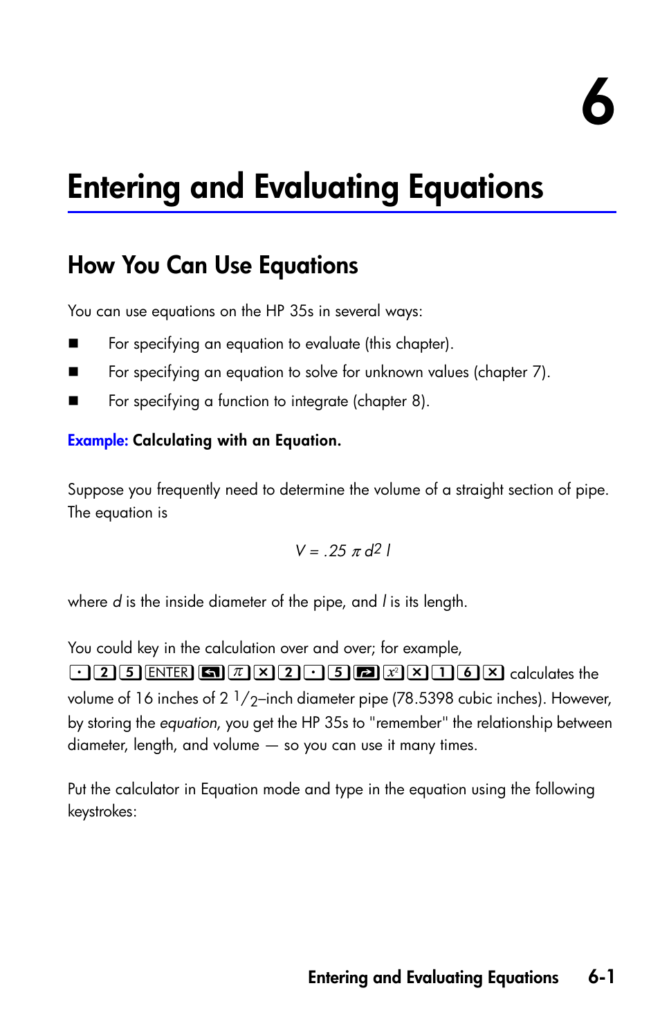 Entering and evaluating equations, How you can use equations | HP 35s Scientific Calculator User Manual | Page 103 / 382