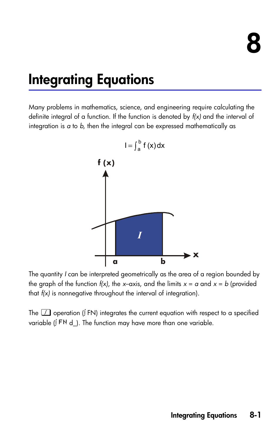 Integrating equations | HP 35s Scientific Calculator User Manual | Page 135 / 382