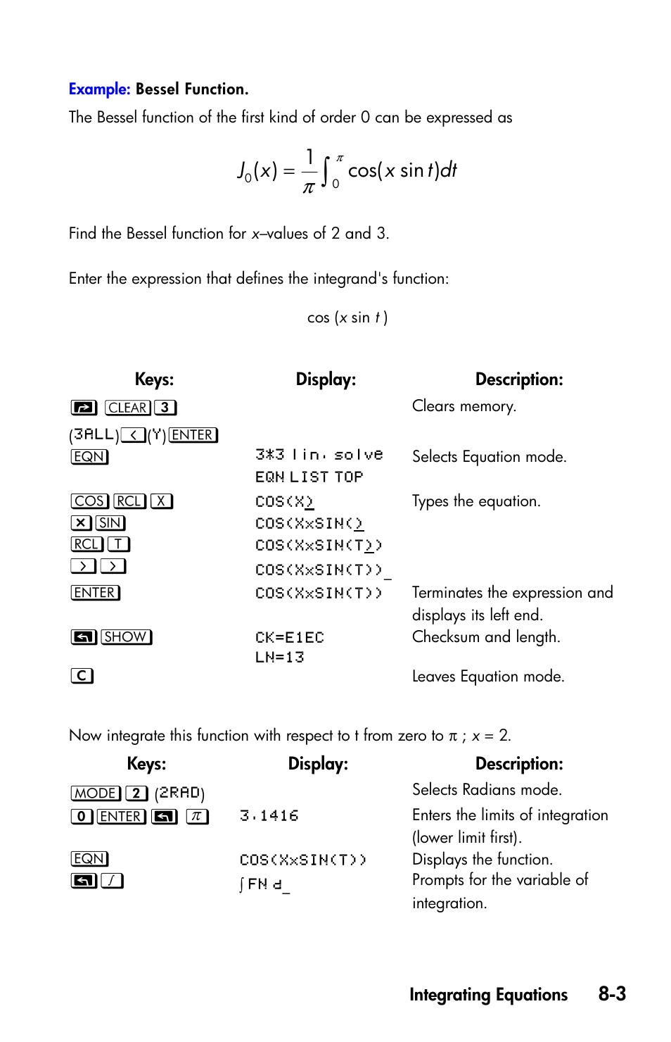 Sin cos( 1 ) | HP 35s Scientific Calculator User Manual | Page 137 / 382