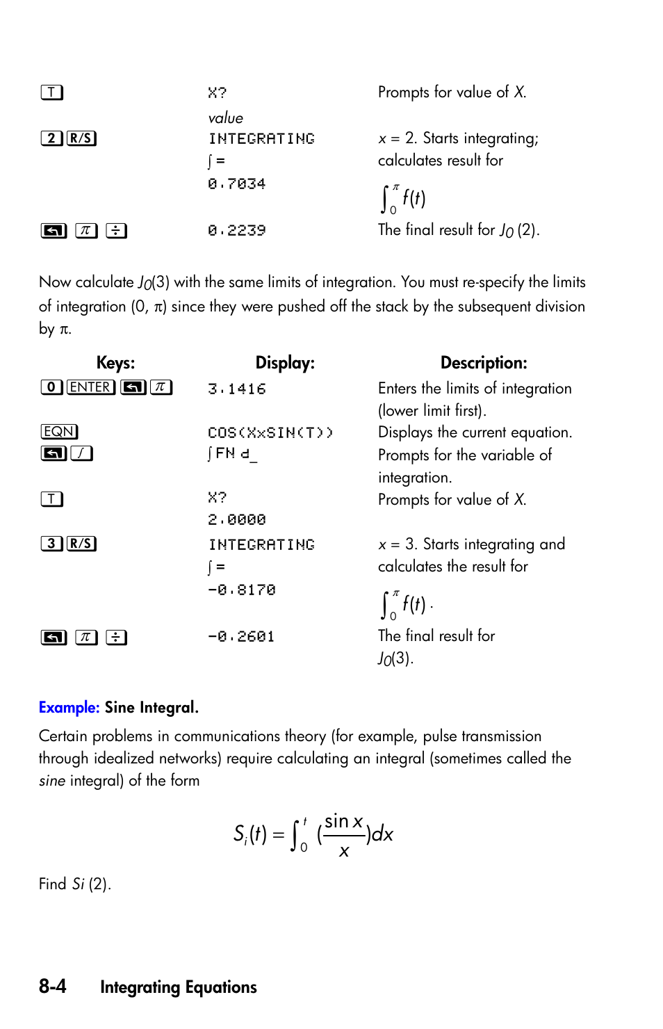 Sin ( ) | HP 35s Scientific Calculator User Manual | Page 138 / 382