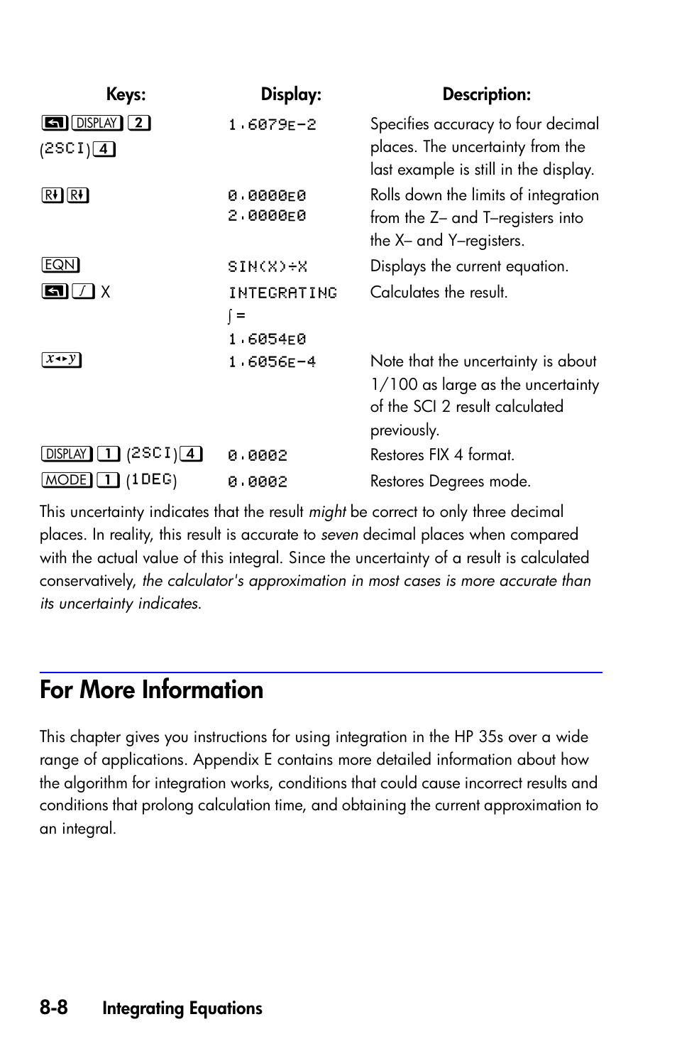 For more information | HP 35s Scientific Calculator User Manual | Page 142 / 382