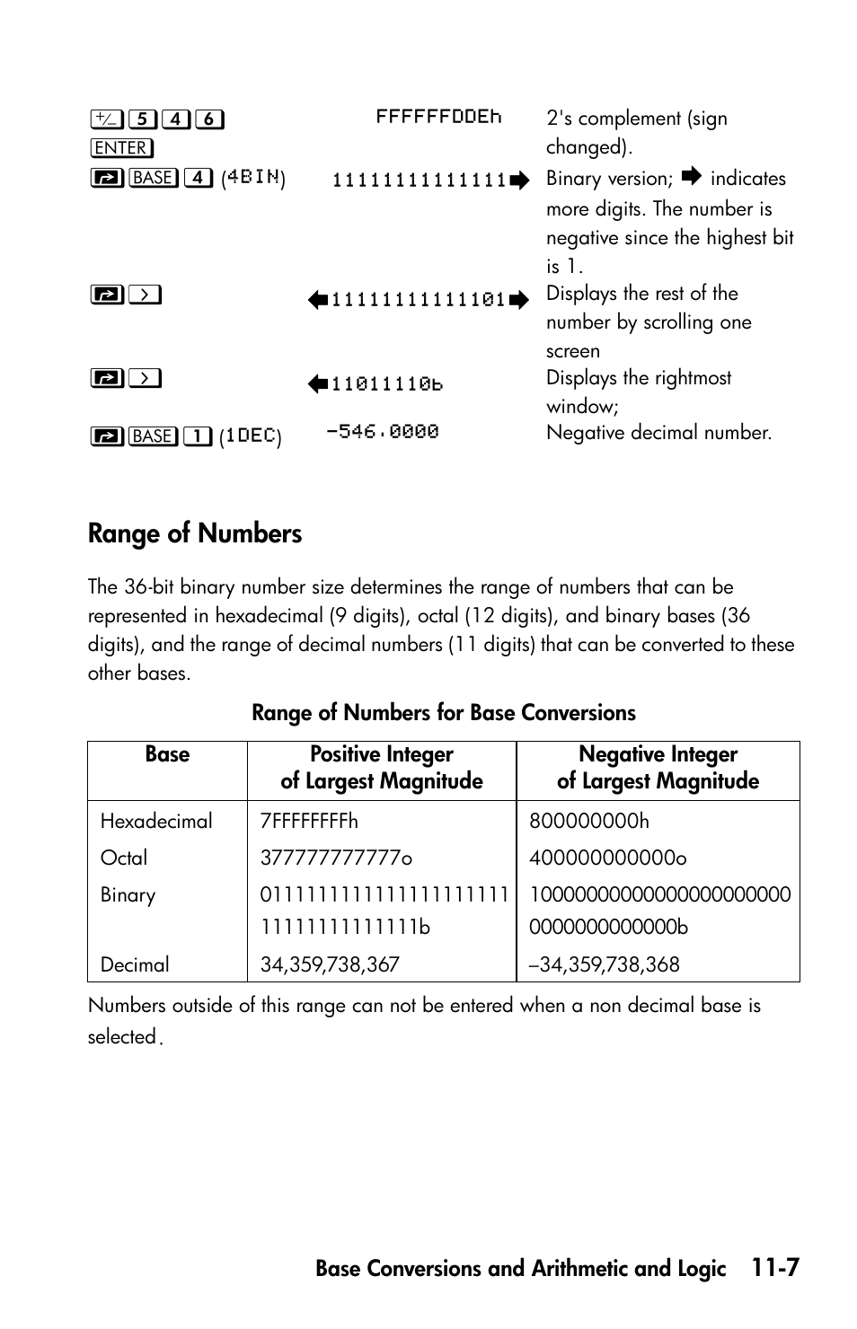 Range of numbers | HP 35s Scientific Calculator User Manual | Page 165 / 382