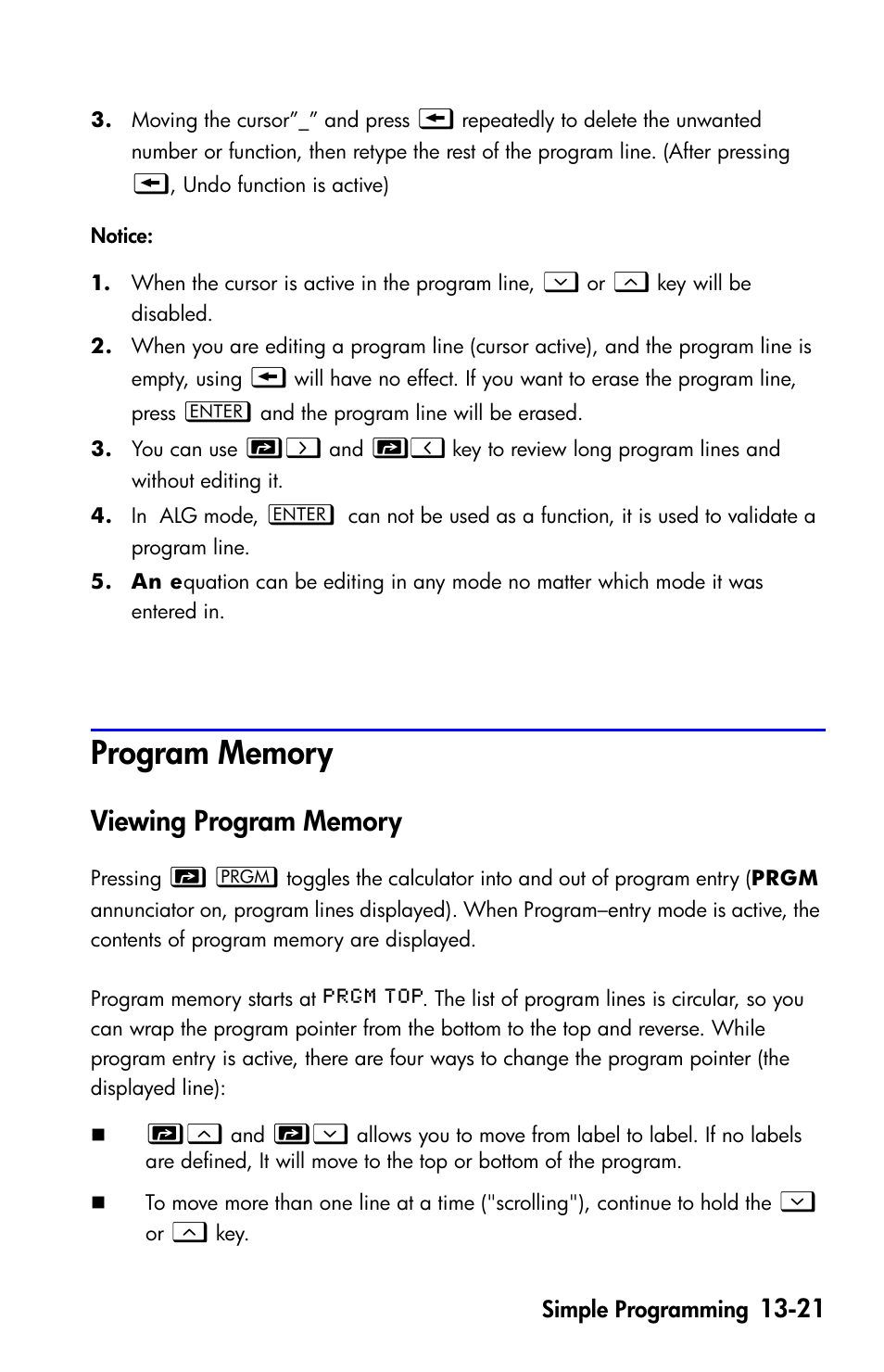 Program memory, Viewing program memory | HP 35s Scientific Calculator User Manual | Page 203 / 382