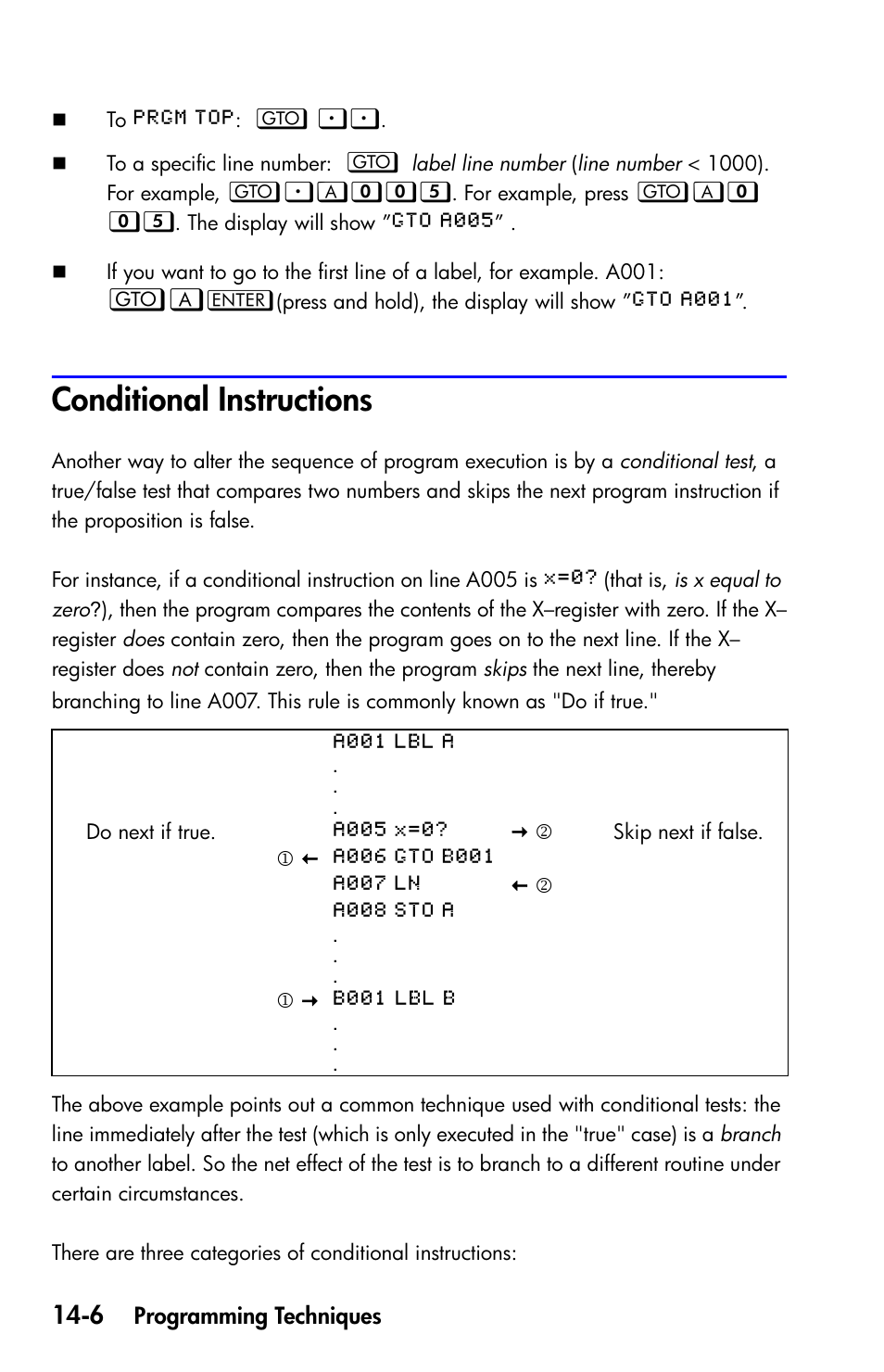 Conditional instructions | HP 35s Scientific Calculator User Manual | Page 216 / 382