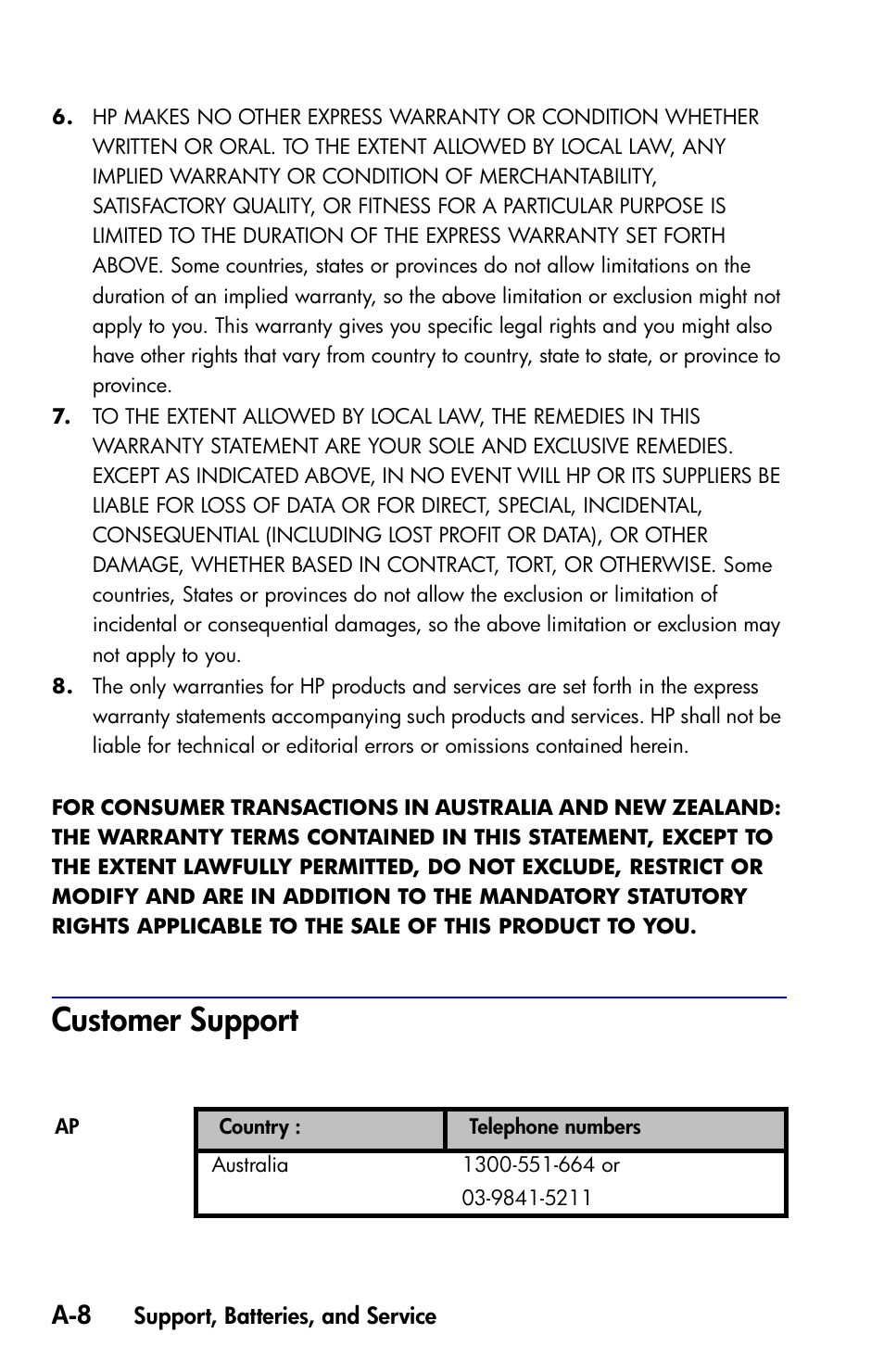 Customer support | HP 35s Scientific Calculator User Manual | Page 294 / 382