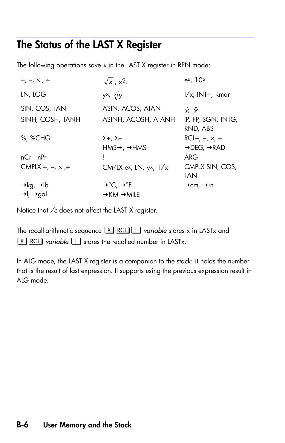 The status of the last x register | HP 35s Scientific Calculator User Manual | Page 306 / 382