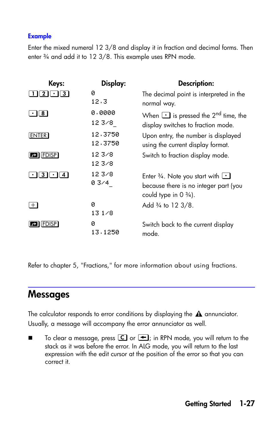 Messages | HP 35s Scientific Calculator User Manual | Page 43 / 382