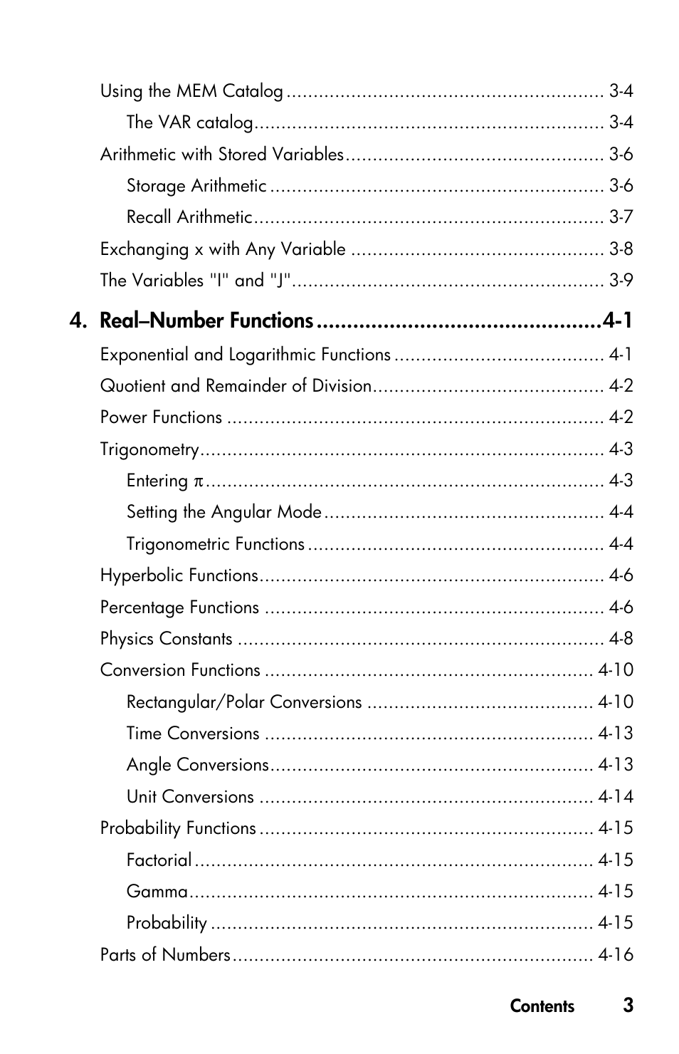 Real–number functions -1 | HP 35s Scientific Calculator User Manual | Page 5 / 382