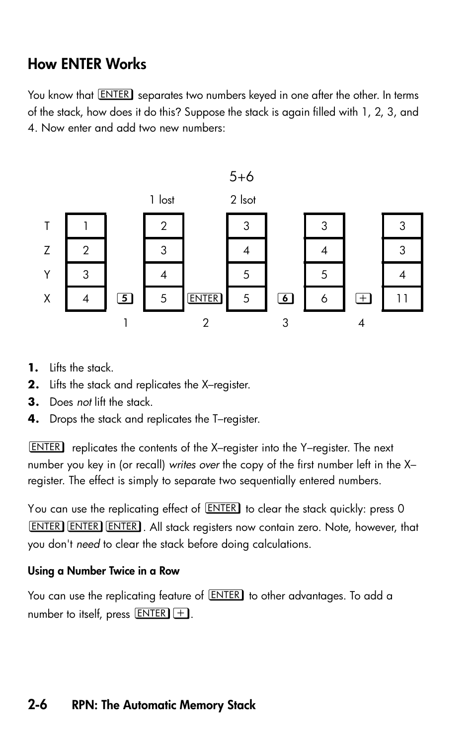 How enter works | HP 35s Scientific Calculator User Manual | Page 52 / 382